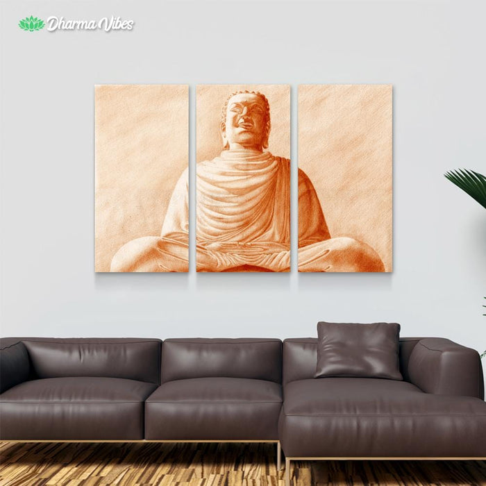 Buddha Koreano by BuddhArt 3-Piece Canvas