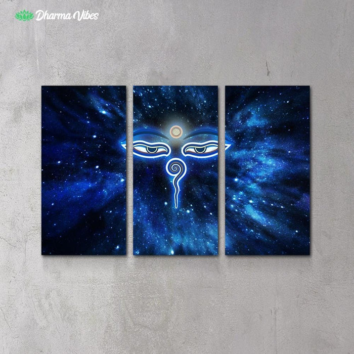 Buddha Mystic Eyes by McAshe 3-Piece Canvas