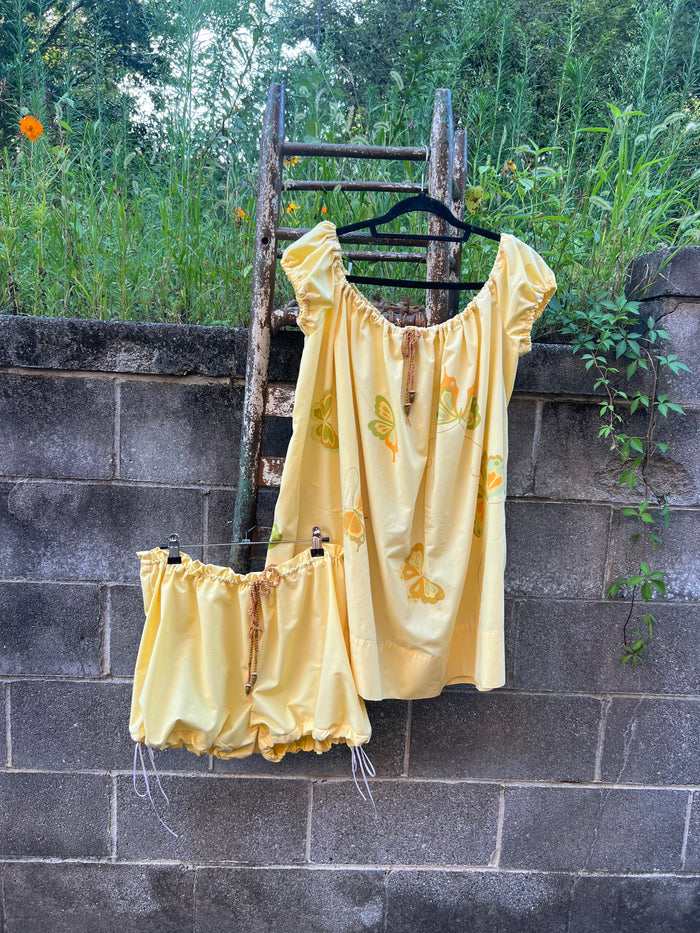 Butter Yellow - Babydoll Dress & Bloomers