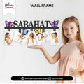 Butterfly Theme Customized Wall Name Frame with 5 Images