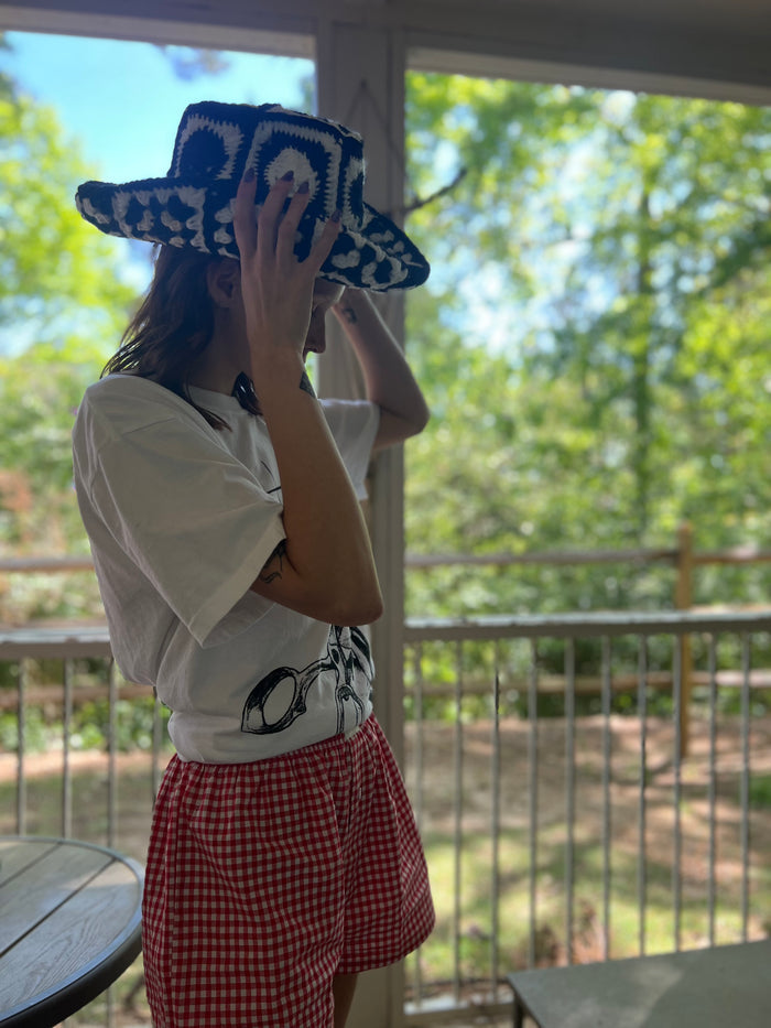 B&W Skull Cowgirl Hat