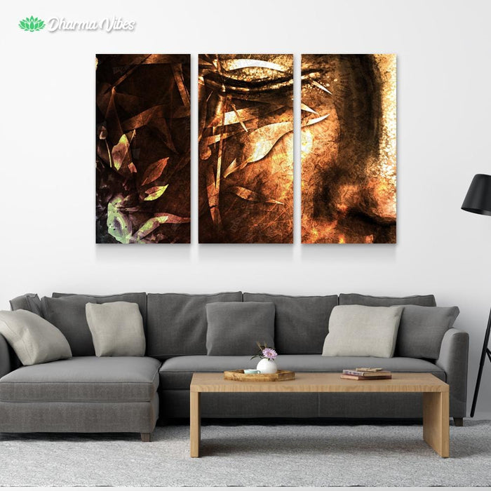 Calm Buddha by McAshe 3-Piece Canvas