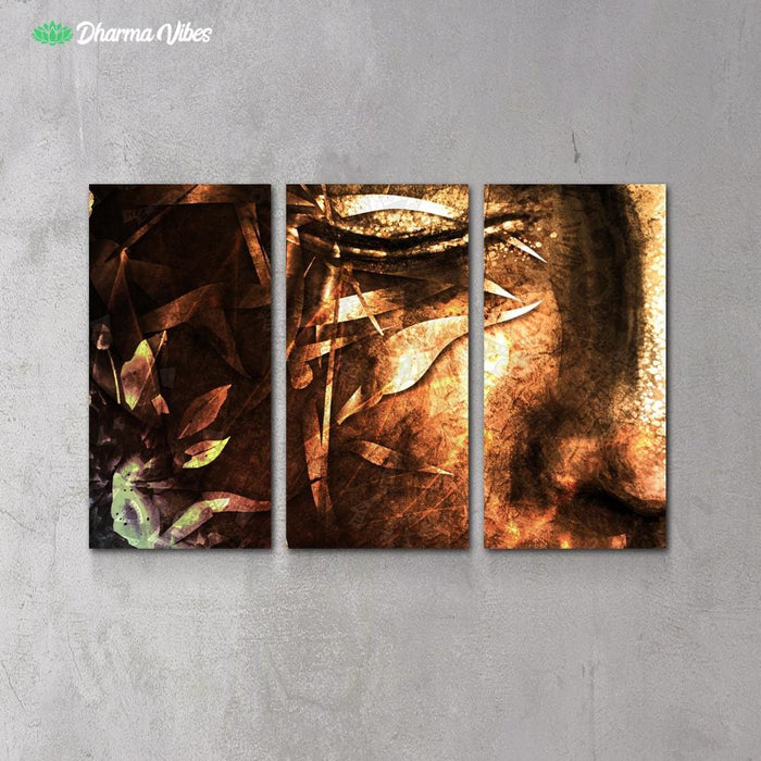 Calm Buddha by McAshe 3-Piece Canvas