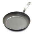 The Chatham Ceramic Nonstick 10" Frypan features a gray nonstick interior and a sleek stainless steel handle, shown from above on a white background.