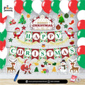 Christmas Party Decoration Set – Festive Balloons, Banners & Wall Décor