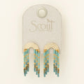 Chromacolor Miyuki Rainbow Fringe Earring - Turquoise/Mint/Gold
