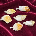 Citrine Crystal Point Pendant (Silver Bail)