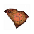 Clemson Tigers Distressed 12"" x 12"" State Wall Art
