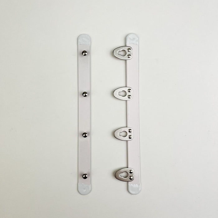 Corset Busk - White Bone with Silver or White Clip - 12mm wide - various lengths