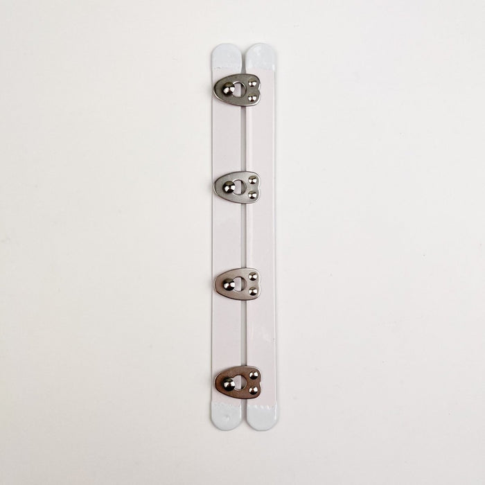 Corset Busk - White Bone with Silver or White Clip - 12mm wide - various lengths