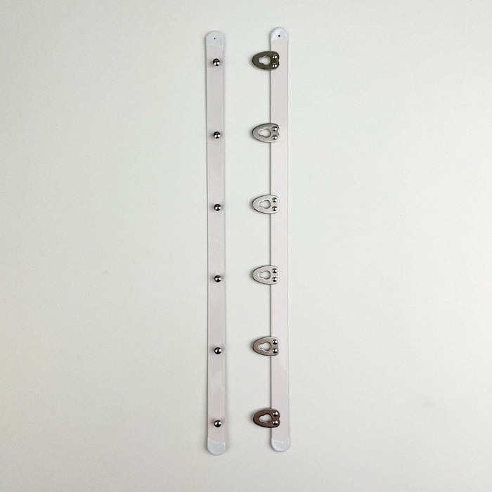 Corset Busk - White Bone with Silver or White Clip - 12mm wide - various lengths