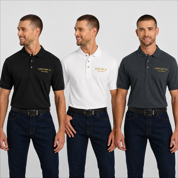 Cotton Pique Polo | Embroidered CENTURY 21 and Your Name