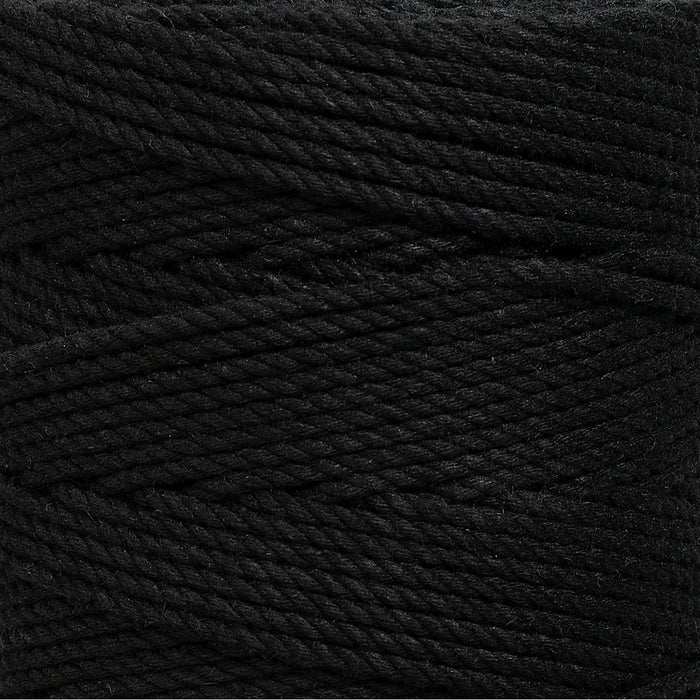COTTON ROPE ZERO WASTE 2 MM - 3 PLY - BLACK COLOR