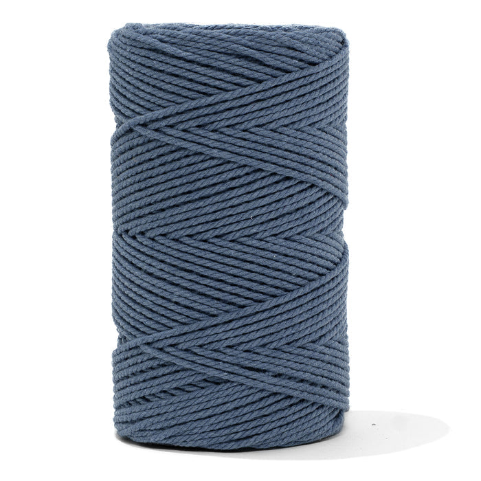 COTTON ROPE ZERO WASTE 2 MM - 3 PLY - COBALT COLOR