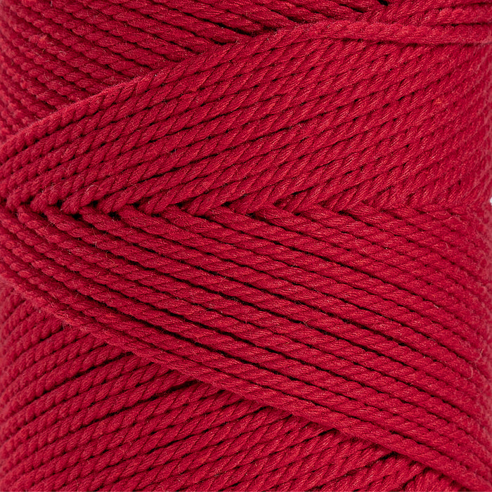 COTTON ROPE ZERO WASTE 2 MM - 3 PLY - RED COLOR