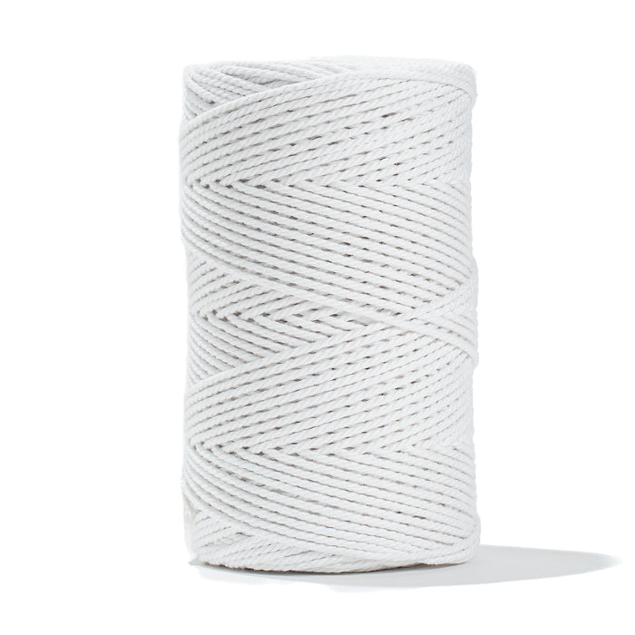 COTTON ROPE ZERO WASTE 2 MM - 3 PLY - WHITE COLOR