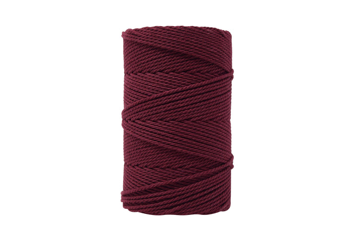 COTTON ROPE ZERO WASTE 2 MM - 3 PLY - WINE COLOR