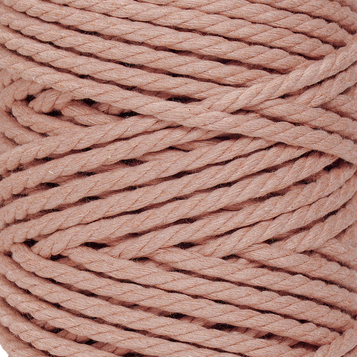 COTTON ROPE ZERO WASTE 5 MM - 3 PLY - DUSTY ROSE COLOR