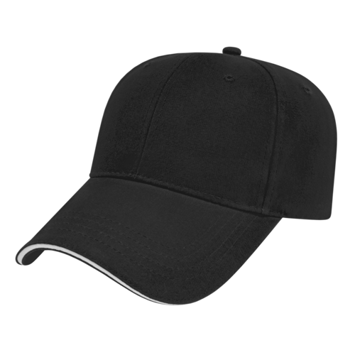 Cotton Sandwich Black/White Cap - Personalized