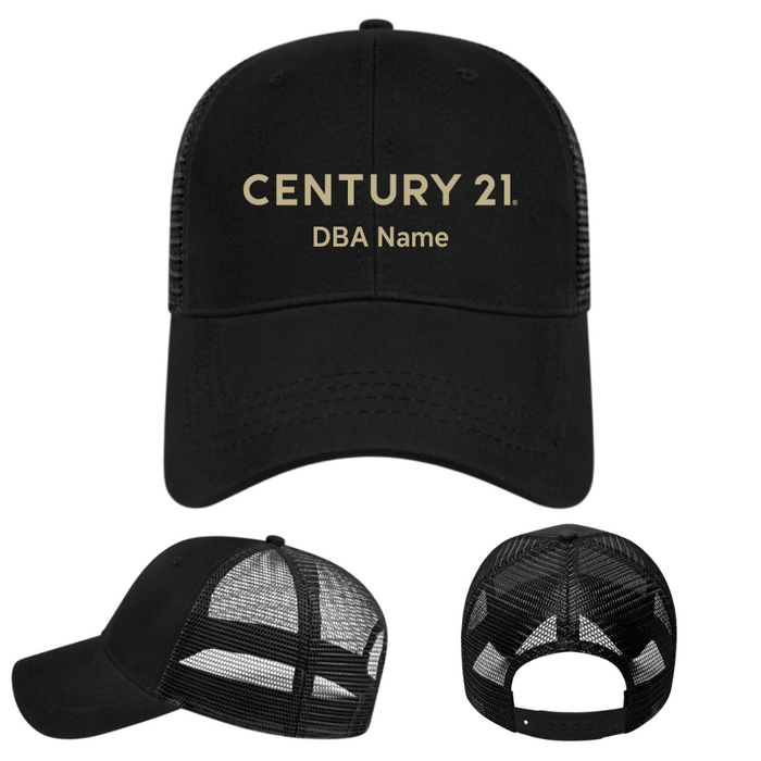Cotton Twill Black Trucker Hat - Personalized
