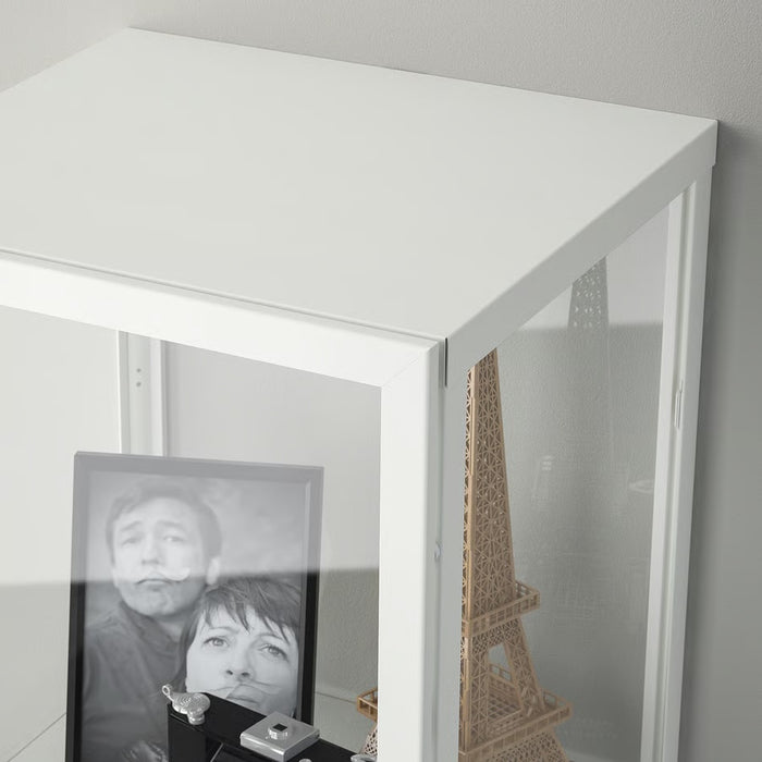 COURIER - BLALIDEN Glass-door cabinet, White, 35x32x151cm