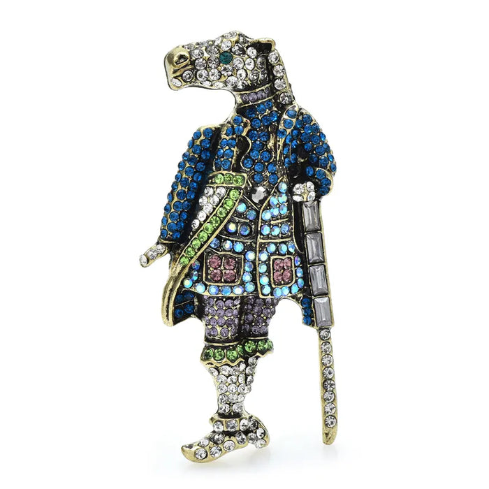 Crystal Brave Spirit Half Horse and Half-Human Brooch (Blue)