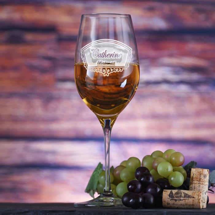 Crystal White Wine Glass, Bridal Party & Bridesmaid Gifts