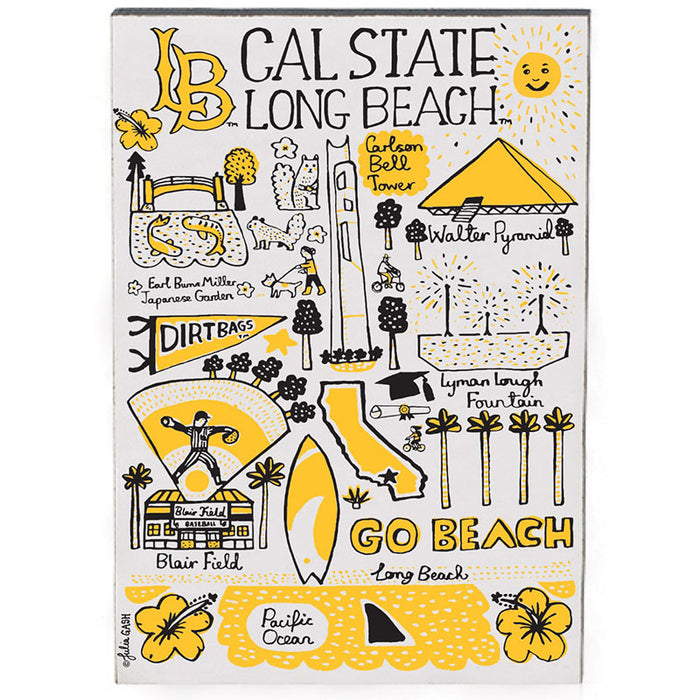 CSULB Icons Jumbo Magnet 3"x4" by Julia Gash - White, Neil