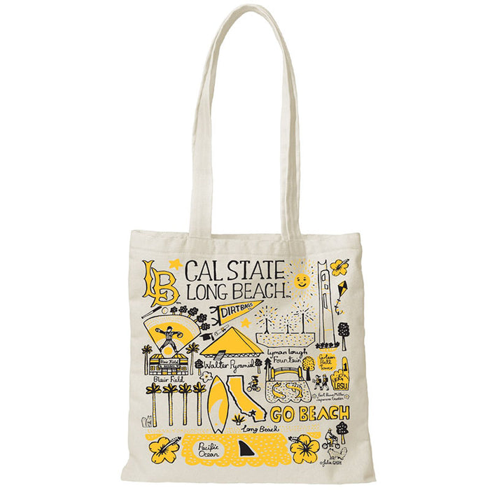CSULB Icons Tote Bag by Julia Gash - White, Neil