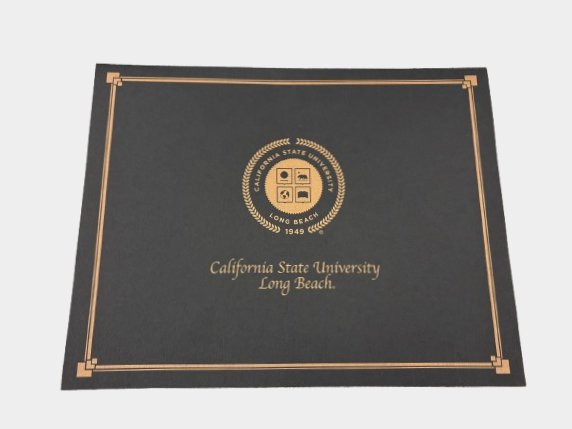 CSULB Seal Certificate Cover - Black, Proforma