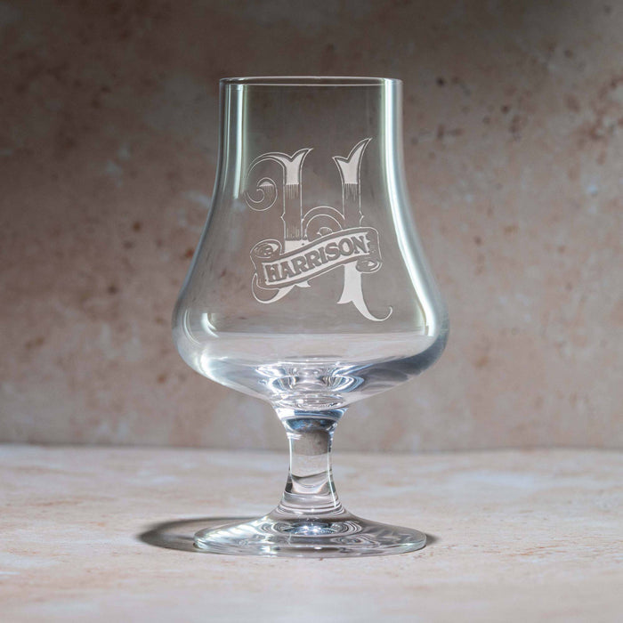 Custom Monogrammed Crystal Whiskey Nosing Glass
