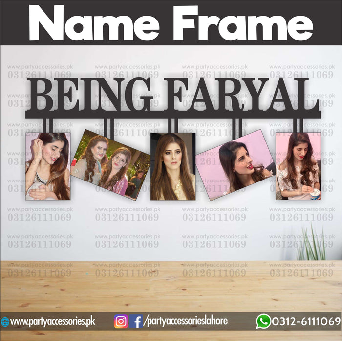 Customized NAME wall frame with 5 images