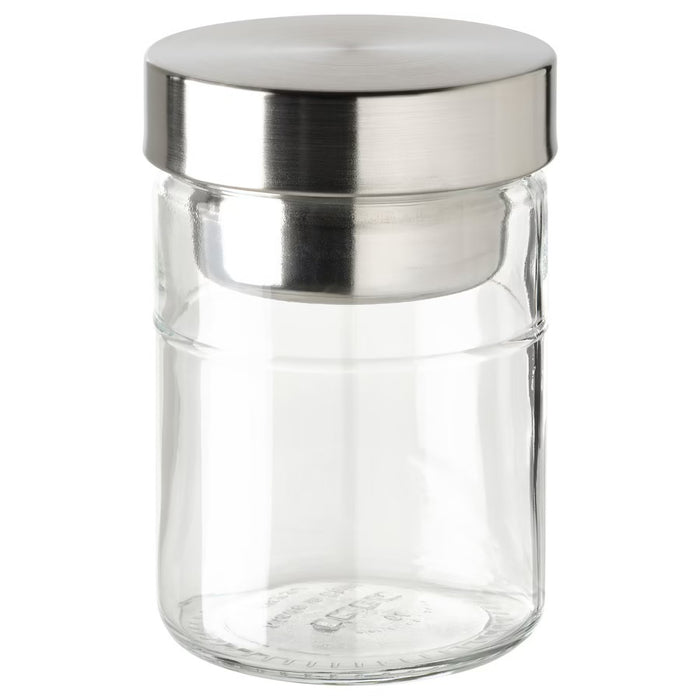 DAGKLAR Jar with insert, 0.4l, Clear glass/stainless steel