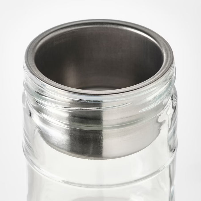 DAGKLAR Jar with insert, 0.4l, Clear glass/stainless steel