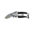 Compact anvil pruner garden secateur with cushioned ergonomic handles and safety lock for cutting dead wood and woody stems