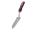 Narrow rockery trowel with pointed stainless steel blade and wooden handle for rock garden planting
