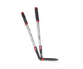 Telescopic edging shear with extendable aluminium handle and angled blade for neat lawn border trimming