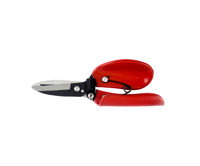 Floral shears with stainless steel blades and green comfort handle for precise cutting of stems and flowers