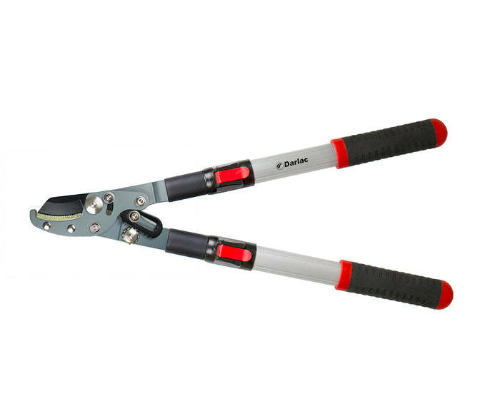 Heavy-duty anvil lopper with steel blade and red non-slip handles for pruning thick branches