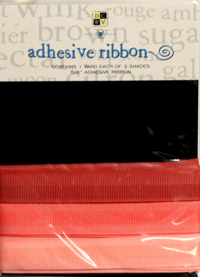 DCWV Coral Adhesive Ribbon - SCRAPBOOKFARE