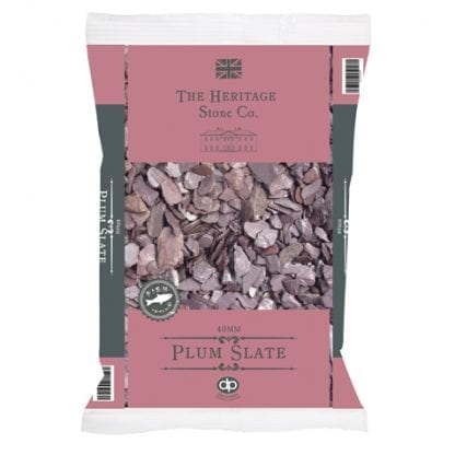 Plum slate 40mm decorative chippings for garden paths, borders and landscaping