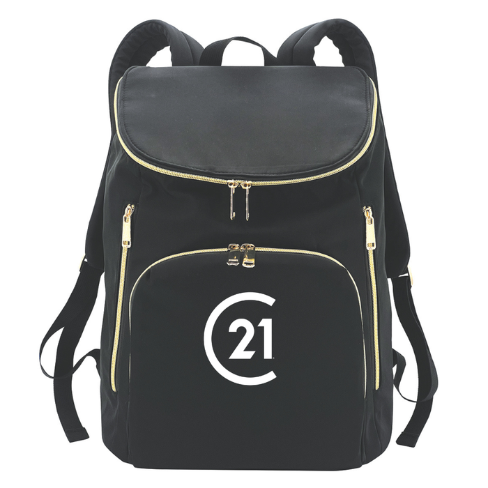 Deluxe Computer Backpack with Gold Zips
