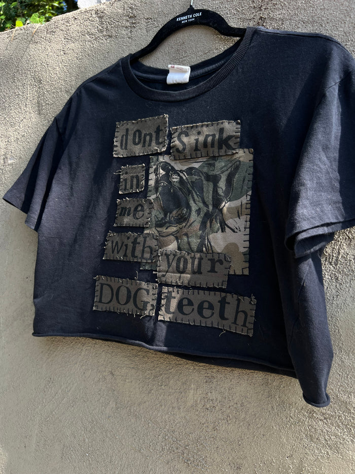Dog Teeth - Black Cropped Tshirt