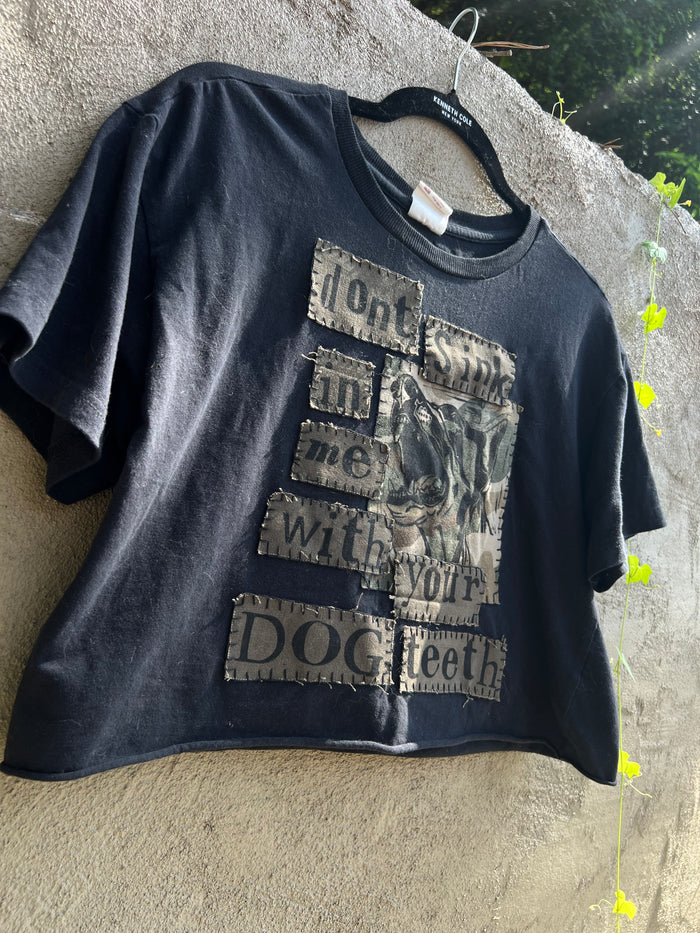 Dog Teeth - Black Cropped Tshirt