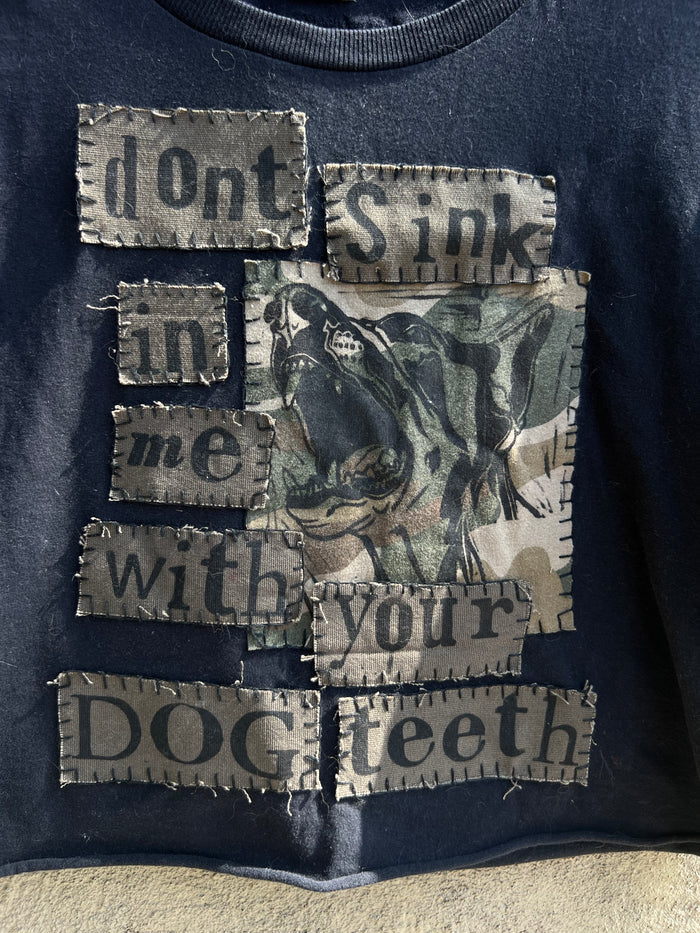 Dog Teeth - Black Cropped Tshirt
