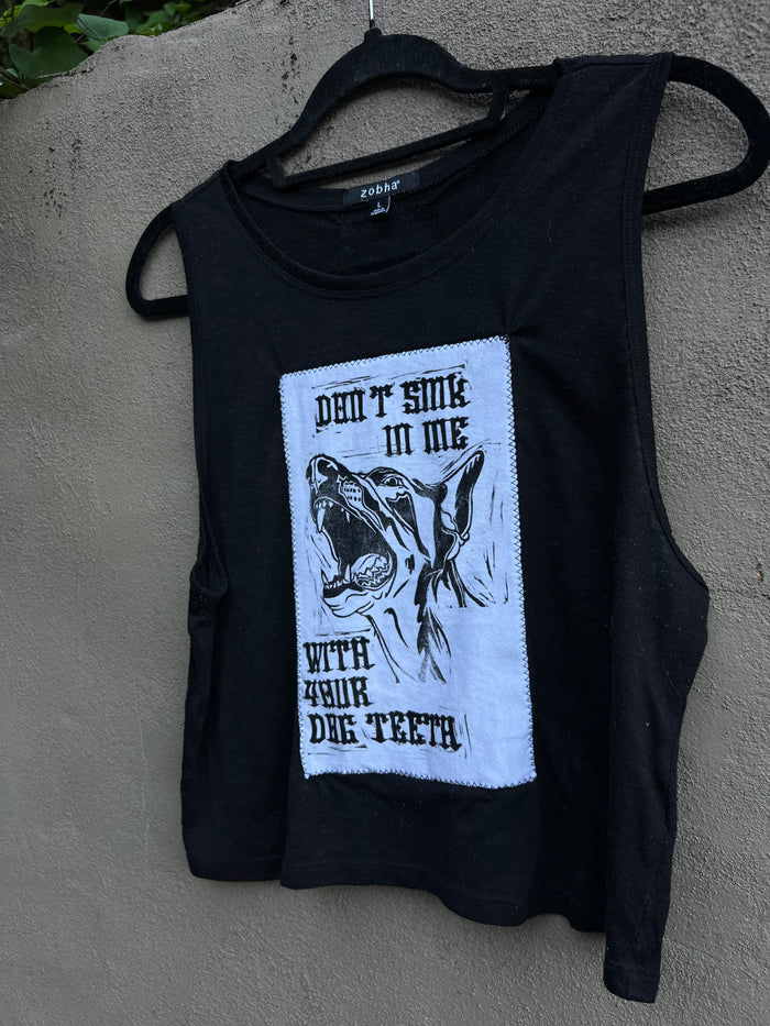 Dog Teeth - Black Semi-Sheer Tank