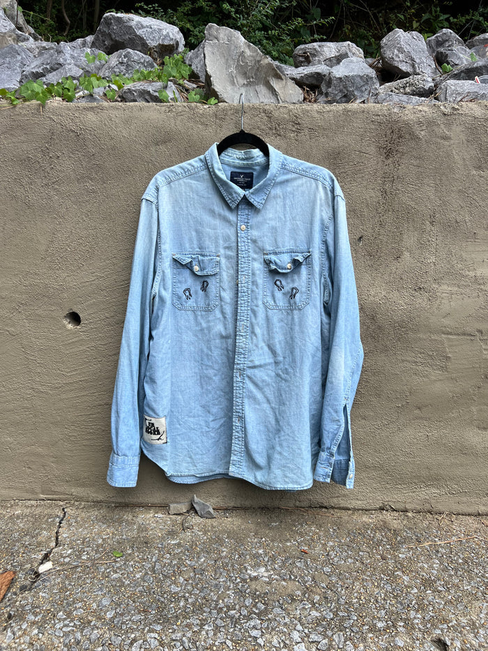 Dog Teeth - Denim Mended Shirt