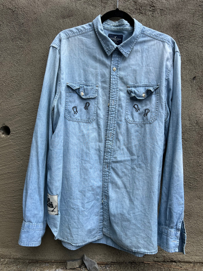 Dog Teeth - Denim Mended Shirt