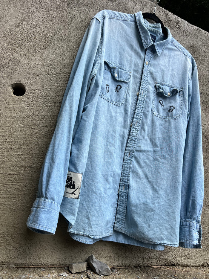 Dog Teeth - Denim Mended Shirt