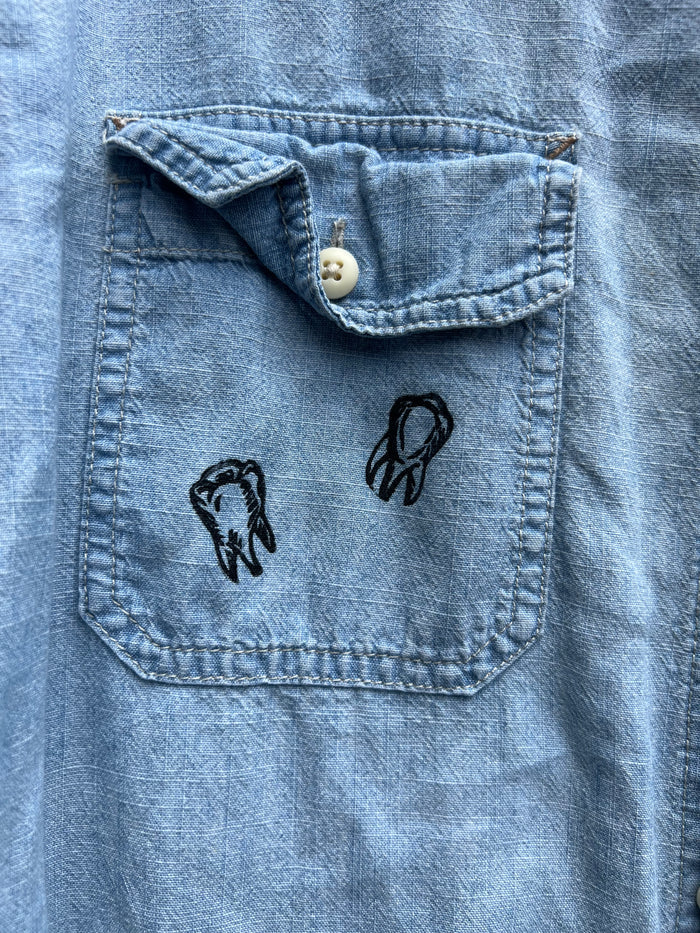 Dog Teeth - Denim Mended Shirt